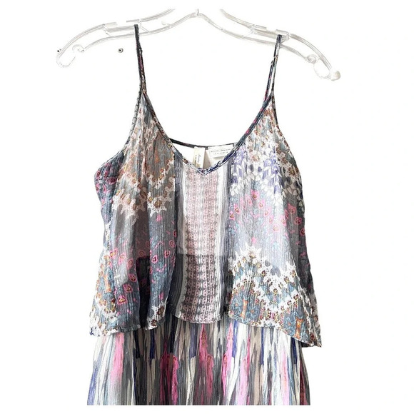 Anthropologie Josie Tiered Maxi Dress Metallic Size 0 Meadow Rue Retails… - Picture 7 of 10